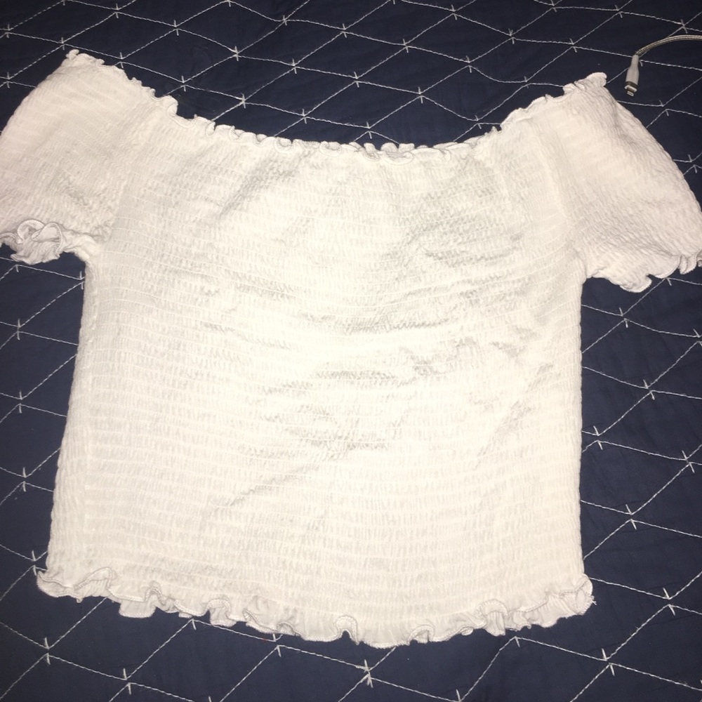 White smocked off the shoulder top